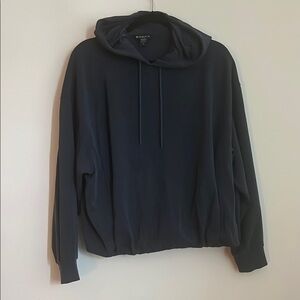 Athleta Blue Sweatshirt Hoodie bubble hem